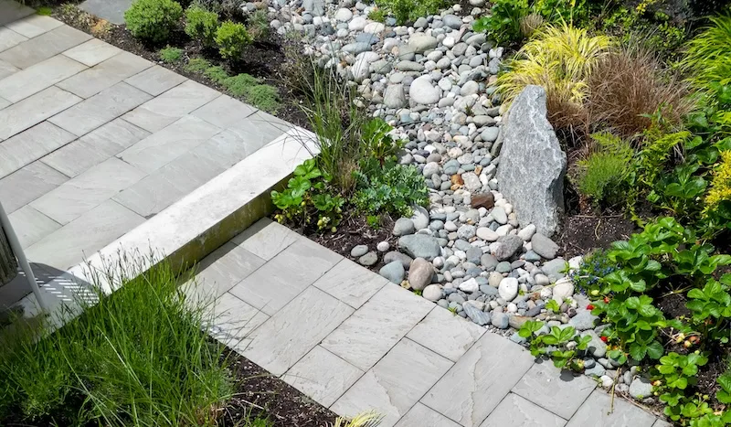 Precision stonework walkway