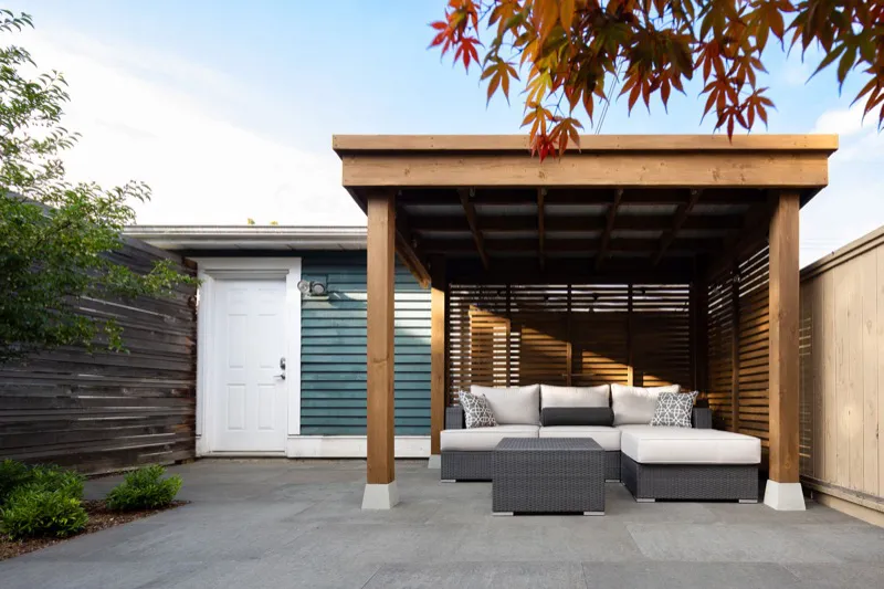 Custom pergola over a patio