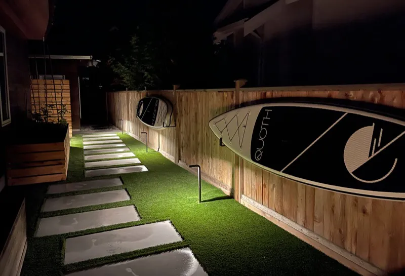 Landscape lighting at night